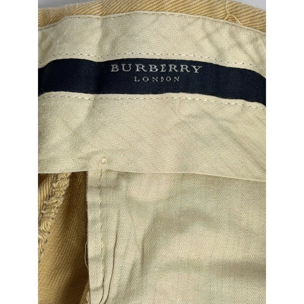 Burberry London Tan Dress Pants Men's 33x27 Pleated Cotton Luxury - Picture 2 of 5